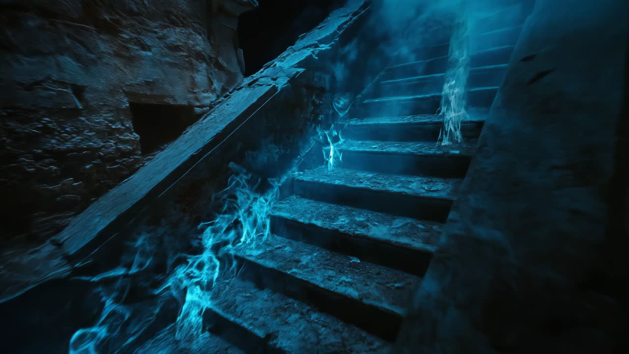 Mysterious Glowing Stairs in an Abandoned Building