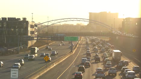 rush hour traffic on interstate-25 in denver, colorado