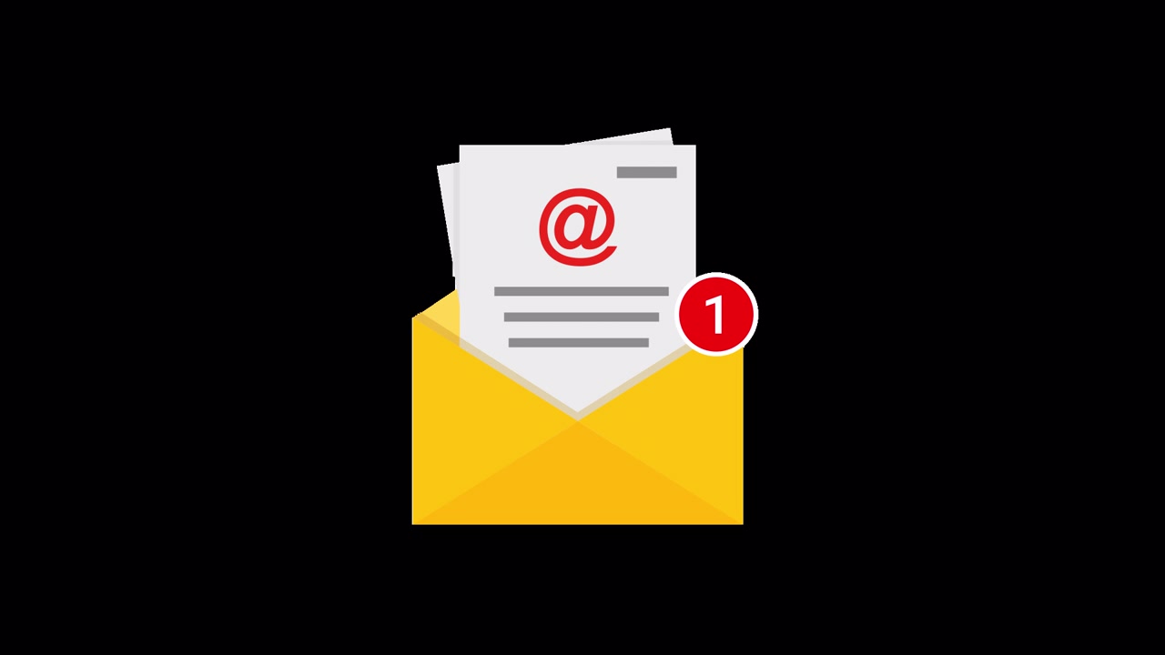 Icona animata di notifica messaggio email con conteggio dei messaggi non letti