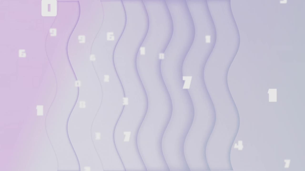 animación de números cambiantes sobre el patrón de onda contra un fondo abstracto.
