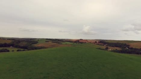 imágenes de aviones no tripulados de un campo pacífico