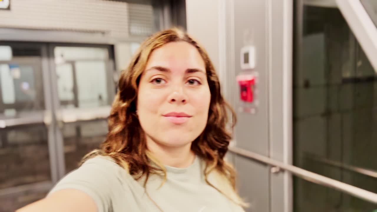 Confident Passenger on Her Way to a Flight