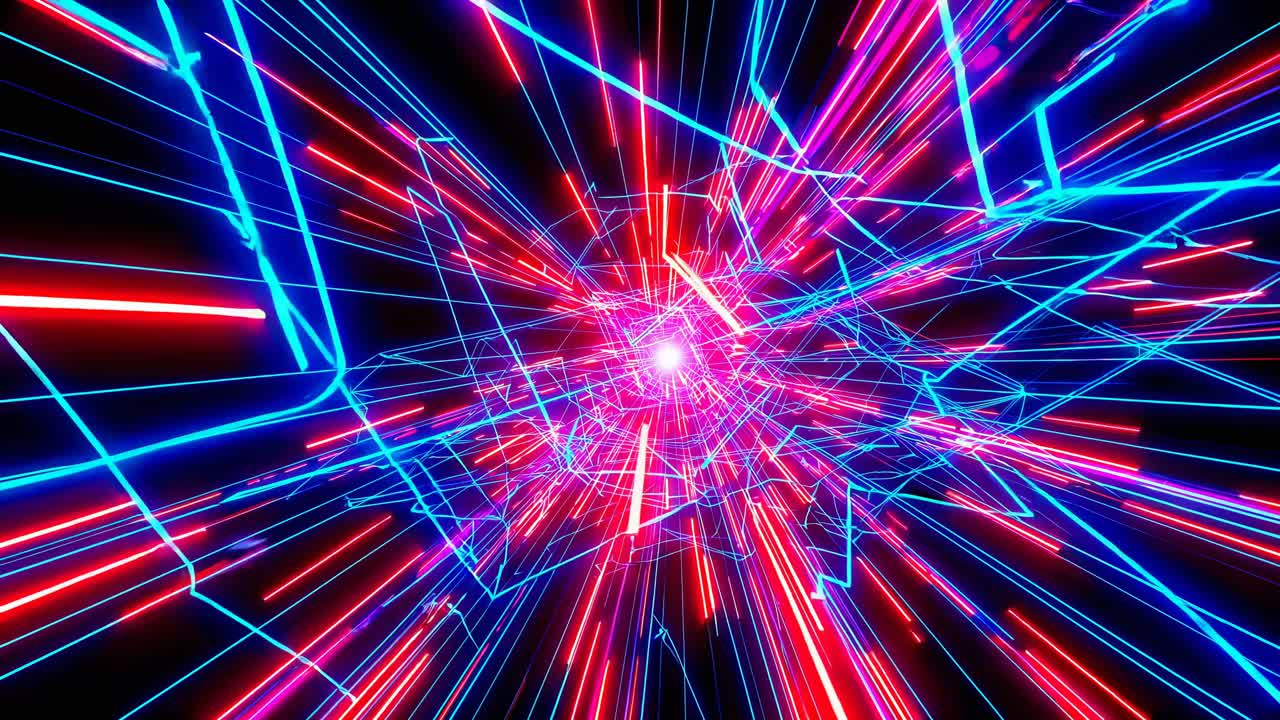 túnel de neón brillante