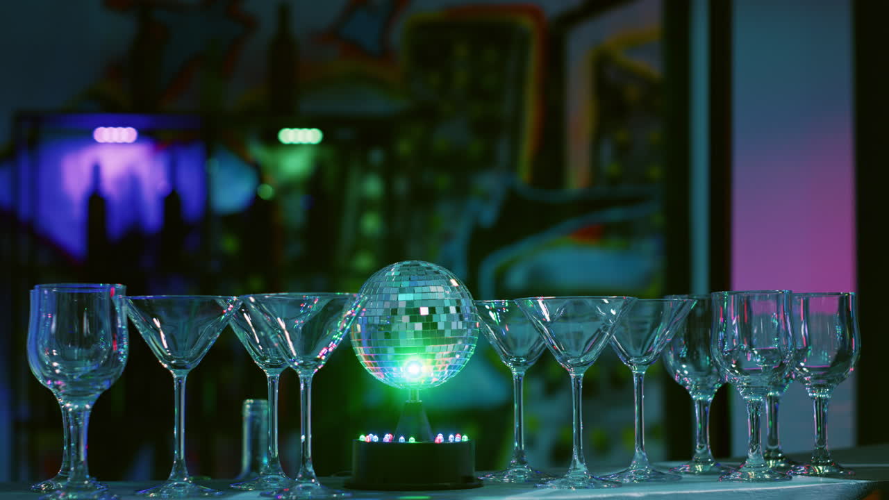 Disco Ball and Martini Glasses