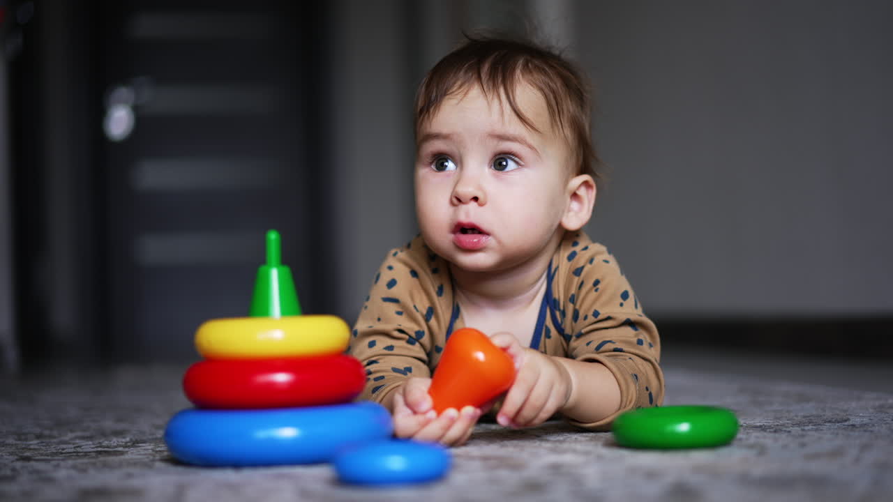 Baby Playing with Stacking Rings