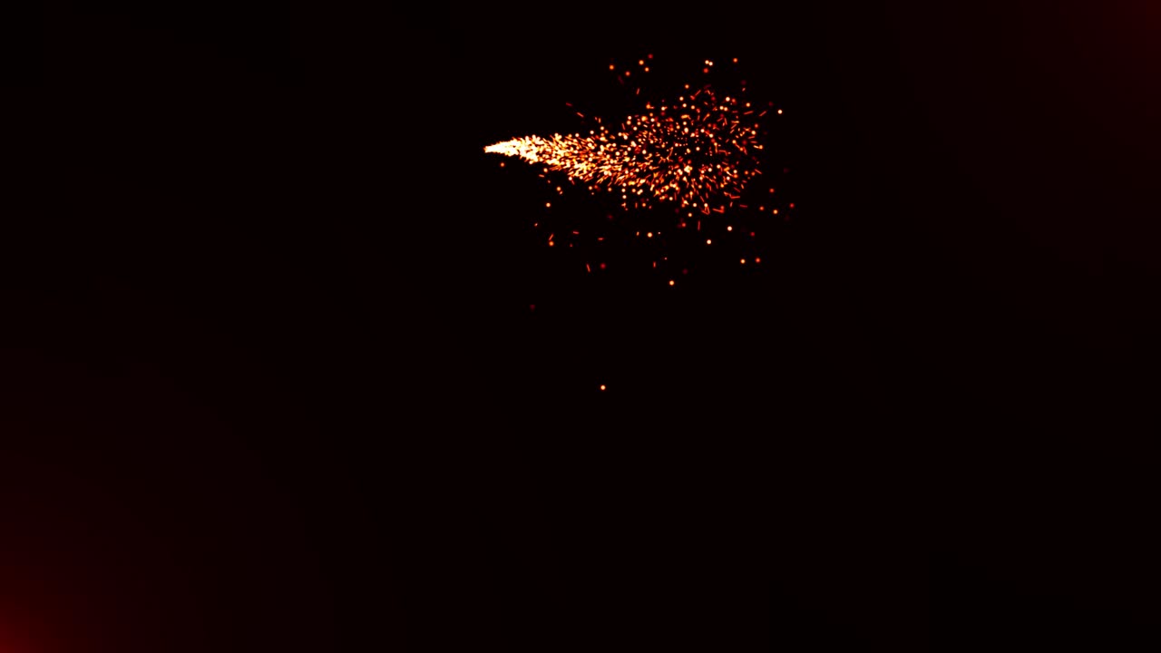 흑색 배경에 분리 된 동적 움직임과 반이는 빛을 가진 추상적인 화재 입자 또는 화재 폭발, 불꽃놀이 배경, 불꽃 입자, 새해 및 축제 배경, 3d 렌더링