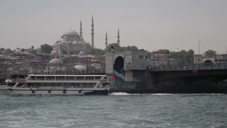 istanbul bosphorus ferry and mosque view