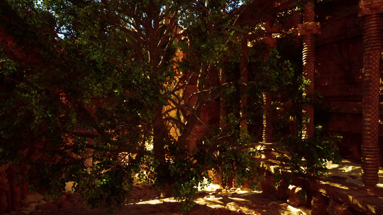 열대 정글 에 있는 인 고대 유적 들