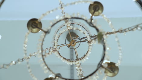 hypnotic rotating shot below crystal chandelier