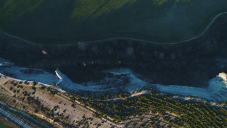 aerial view of a valley and river