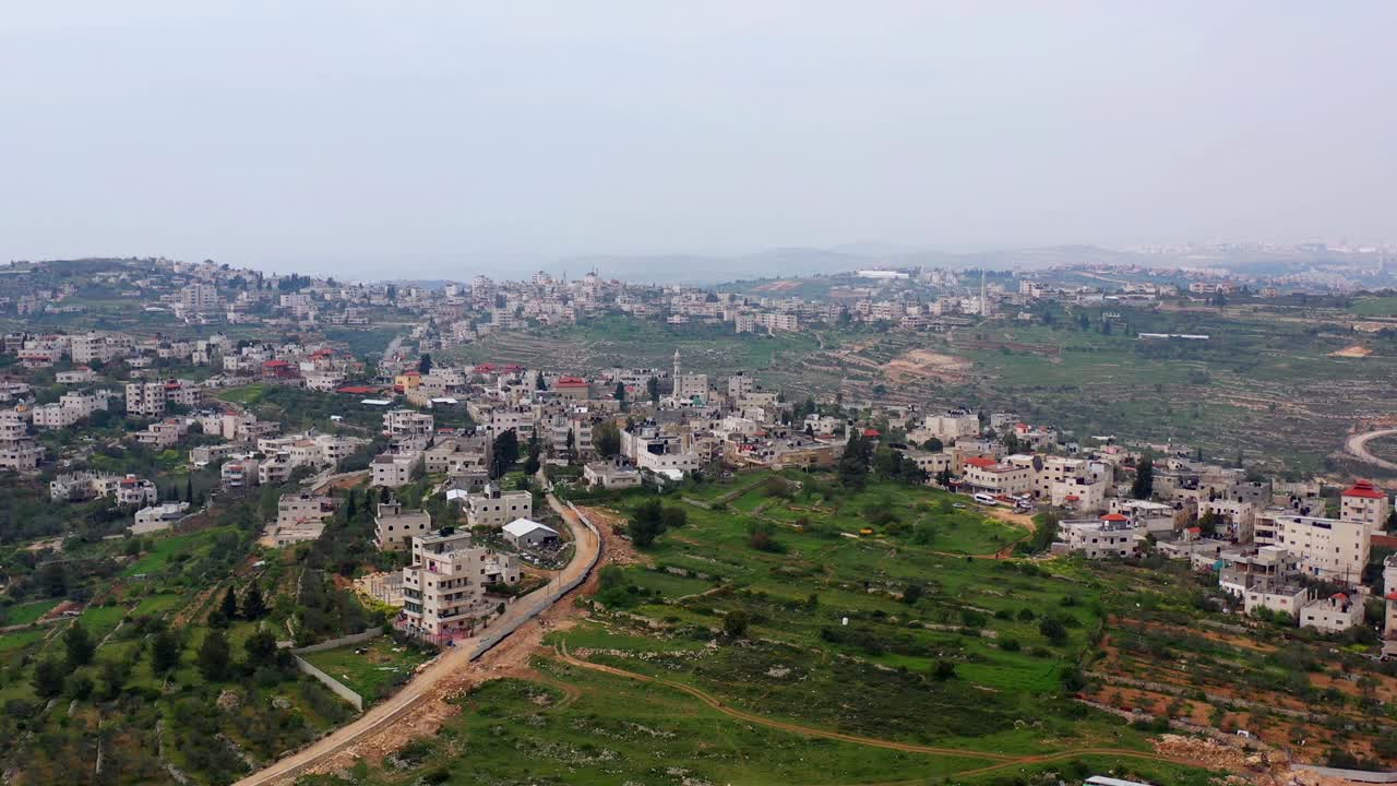 ciudad palestina bait surik cerca de jerusalem vista aérea