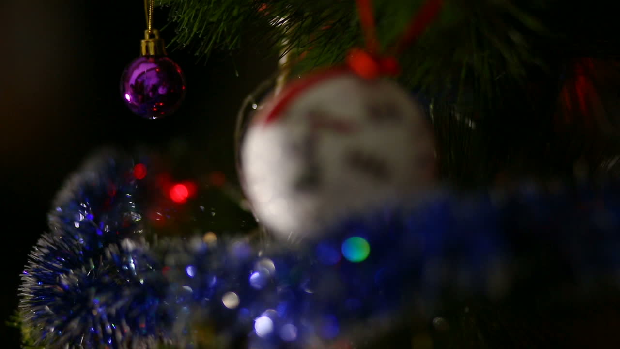 Christmas Decoration On Background. Christmas decorations on the branches fir