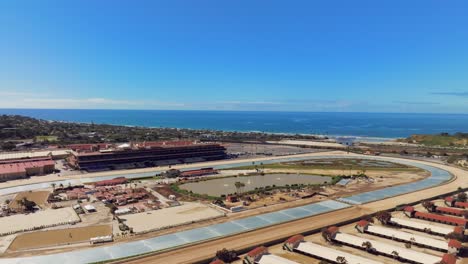 Del-Mar-Racing---Horseracing-Track-On-The-Coastline-Of-Del-Mar-In-California,-USA