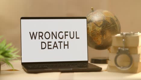 wrongful death displayed in legal laptop screen