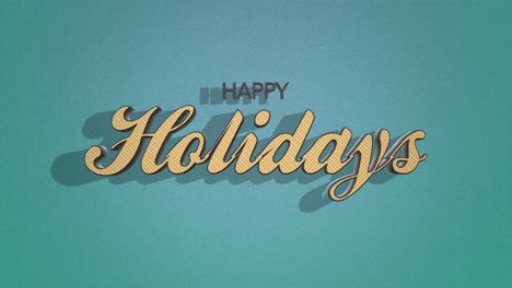 stylish happy holidays text in distressed paper look on light blue background