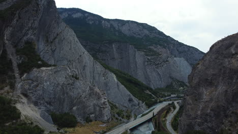 mountain road and river valley