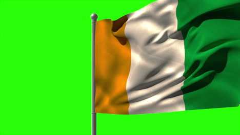 ivory coast national flag waving on flagpole