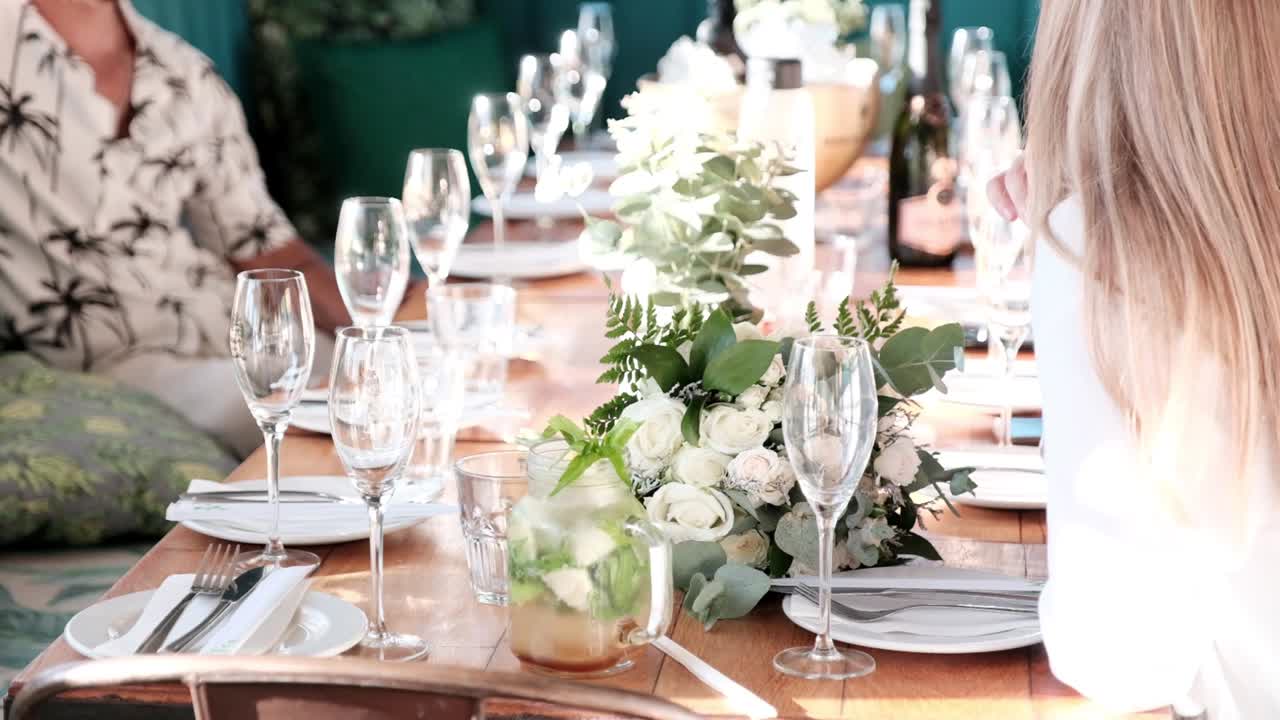 Beautiful table setting for a wedding party