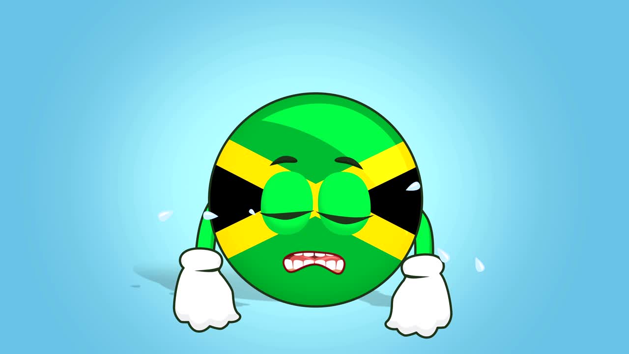 만화 아이콘: 자메이카 발 얼굴 애니메이션: 알파 매트와 함께 불행한 울음소리