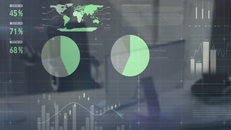 Animation-of-statistical-data-processing-against-office-desk