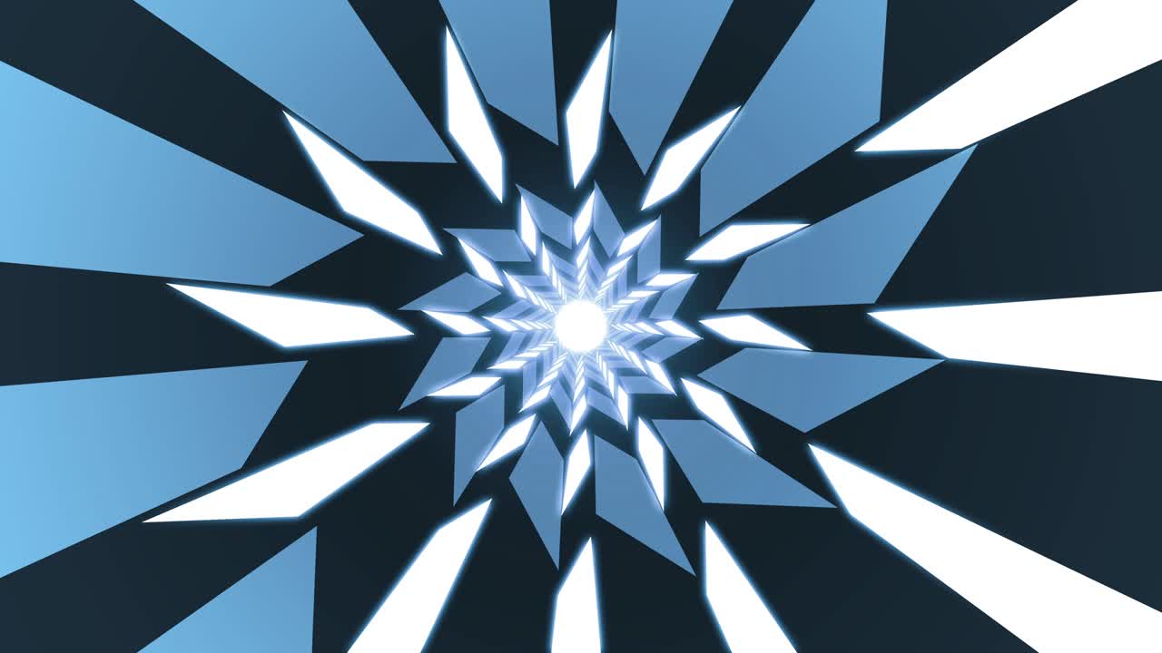 Animazione a spirale a mosaico astratto blu, sfondo in loop