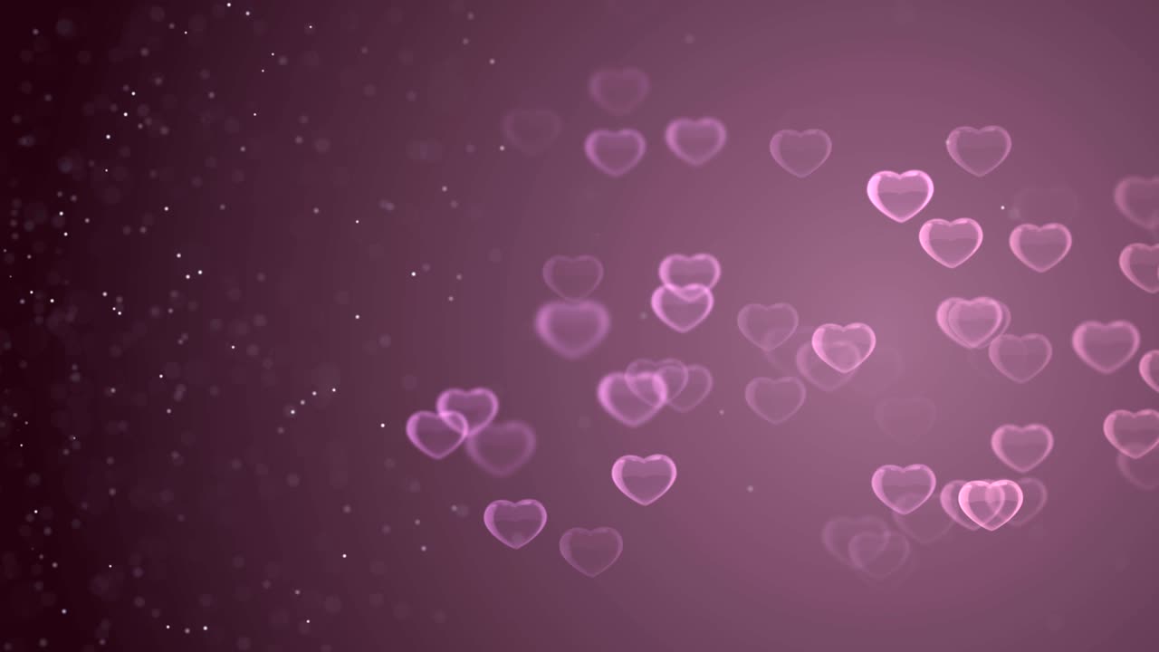 formas de corazón bokeh desinflado fondo de bucle sin costuras