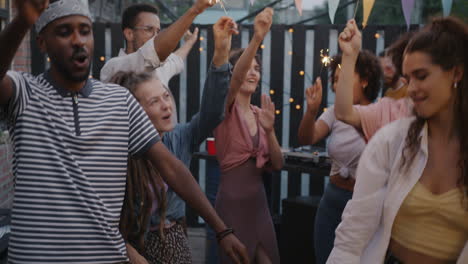 friends enjoying a summer night party