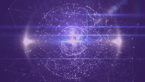 conexiones de red digital y animación de procesamiento de datos sobre un fondo abstracto