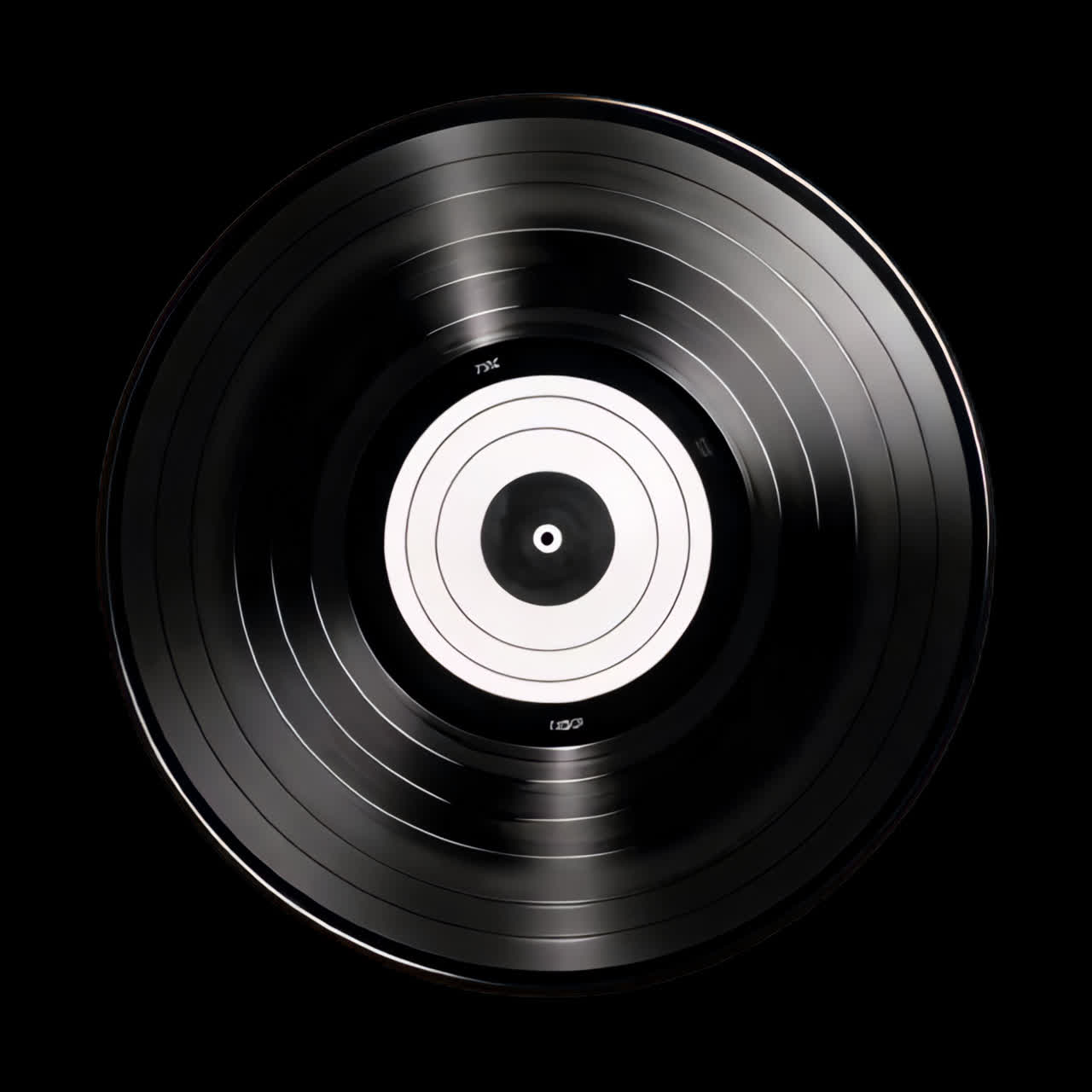 Vintage vinyl record on red animation isolated asset, transparent 4K video, alpha channel, ProRes