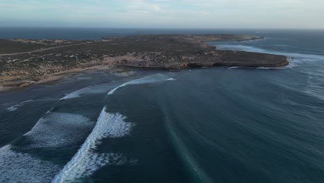 las olas del océano alcanzan la playa de cactus en la gran bahía australiana por la noche