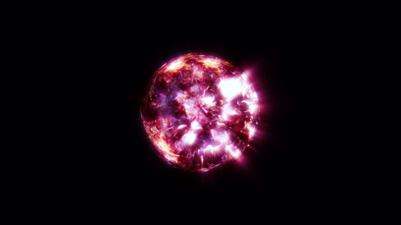 abstracto infinito bucle de animación ciencia ficción brillo bola de esfera de energía roja. fantasía roja bola de plasma futurista bucle sin costuras. abstracto mágico esfera de energía roja.