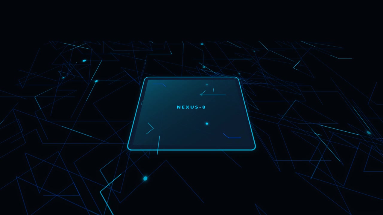 Digital Processor Chip with Glowing Circuitry and Data Network