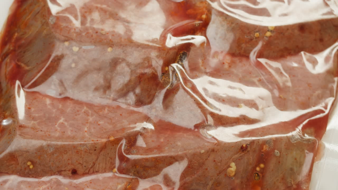 Vacuum-sealed marinated beef