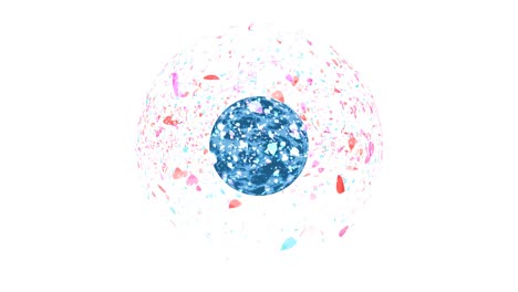million pink red aqua sakura leaves flying around luxury granite ball stone