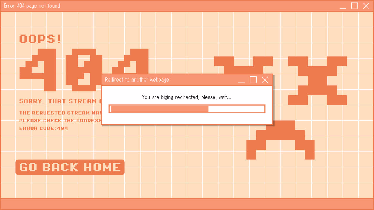 픽셀 아트 404 오류 페이지