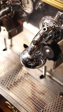 espresso machine in action