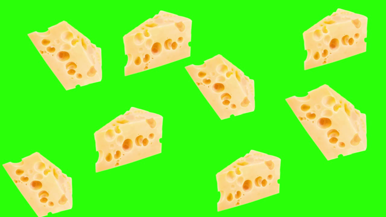 las rebanadas de queso animación elemento de fuente gráfica, clave de croma
