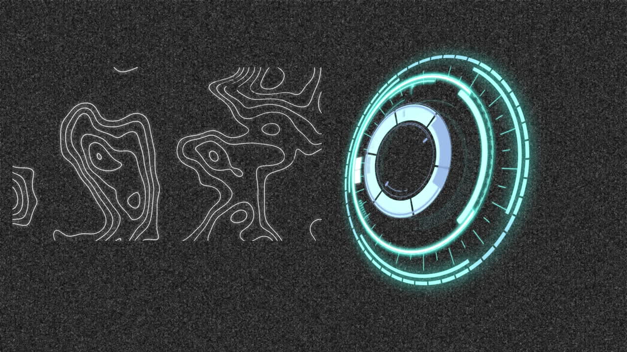 animación del escaneo del alcance y las formas en movimiento sobre un fondo gris