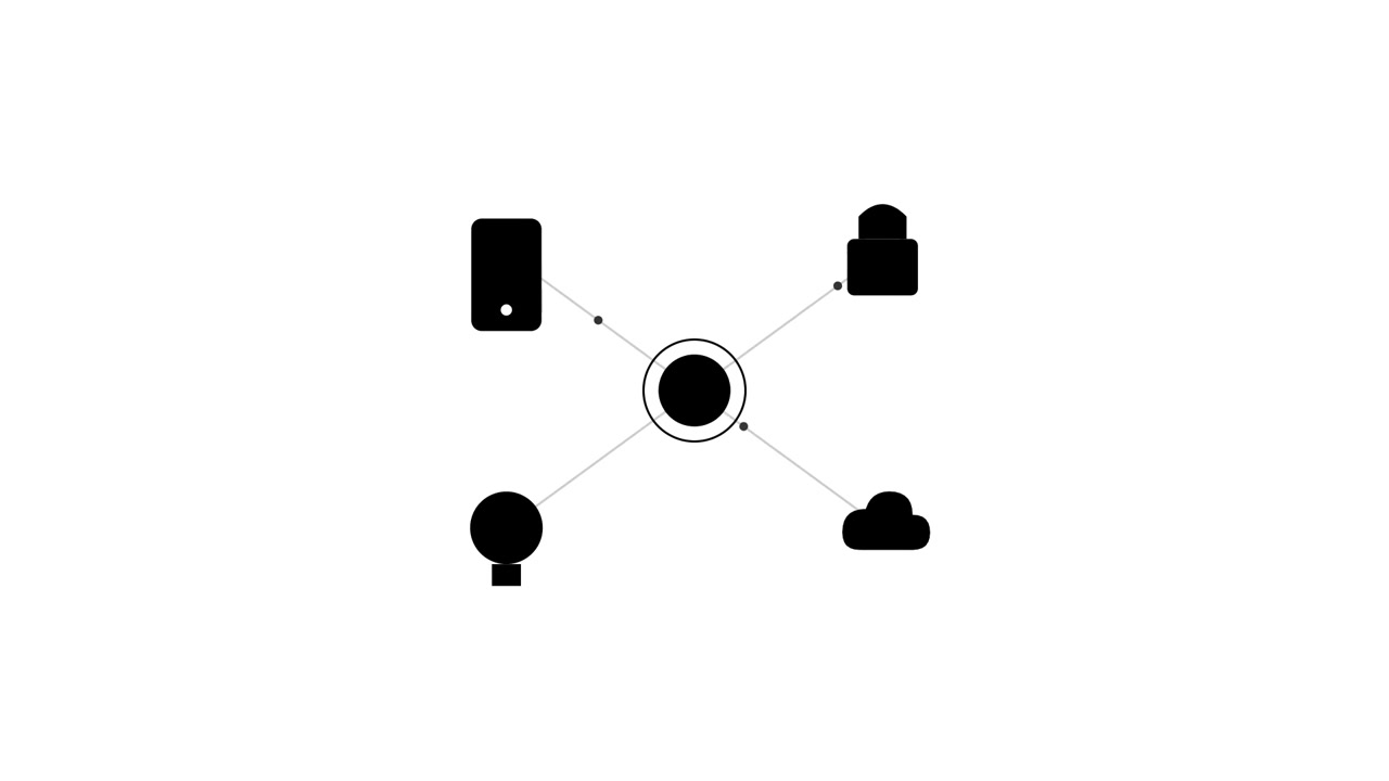 Minimalist Digital Network Diagram Animation