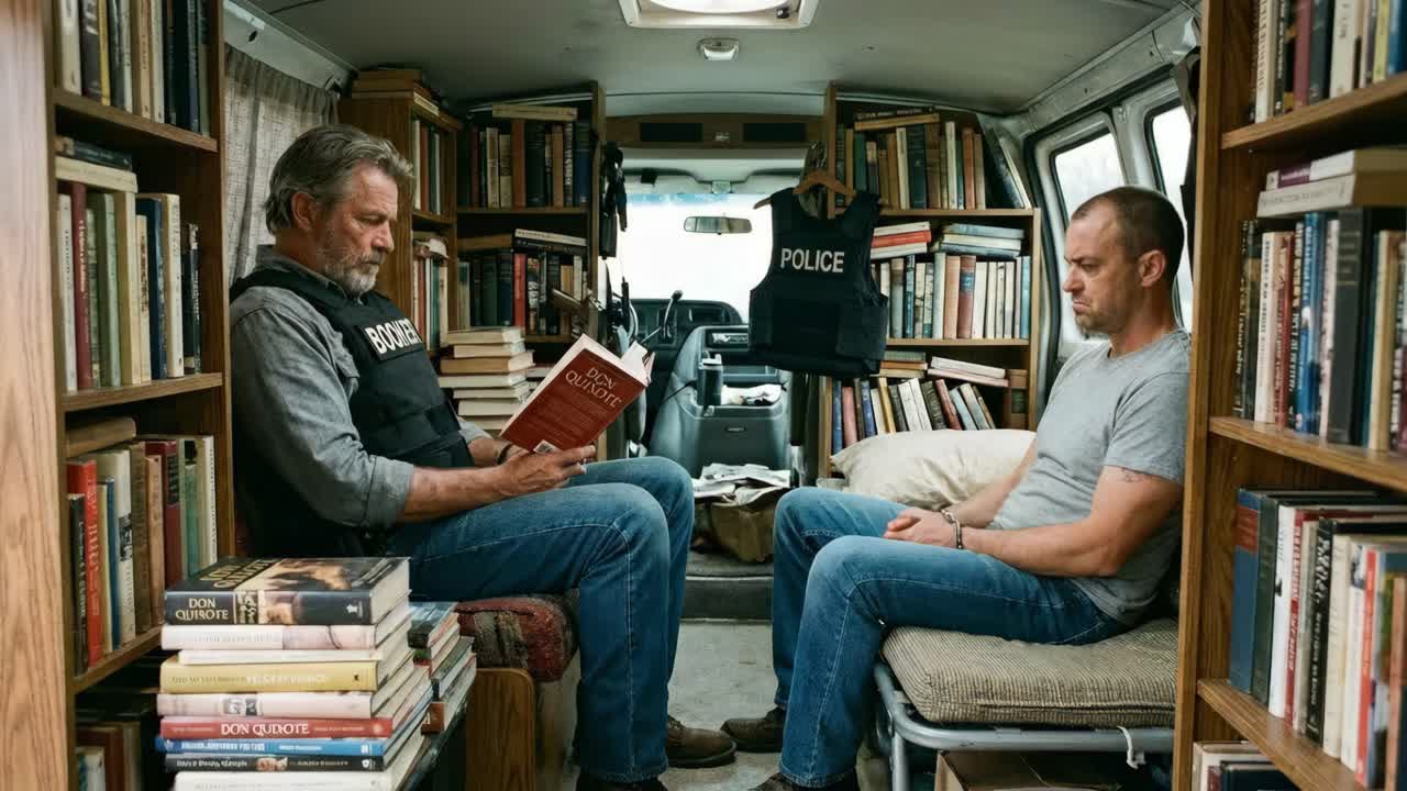 Men in a Book-Filled Van