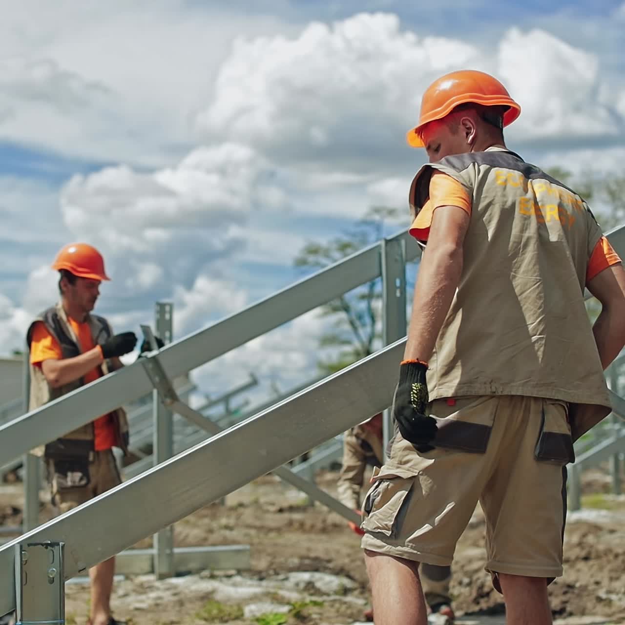 Installation of steel frame structure