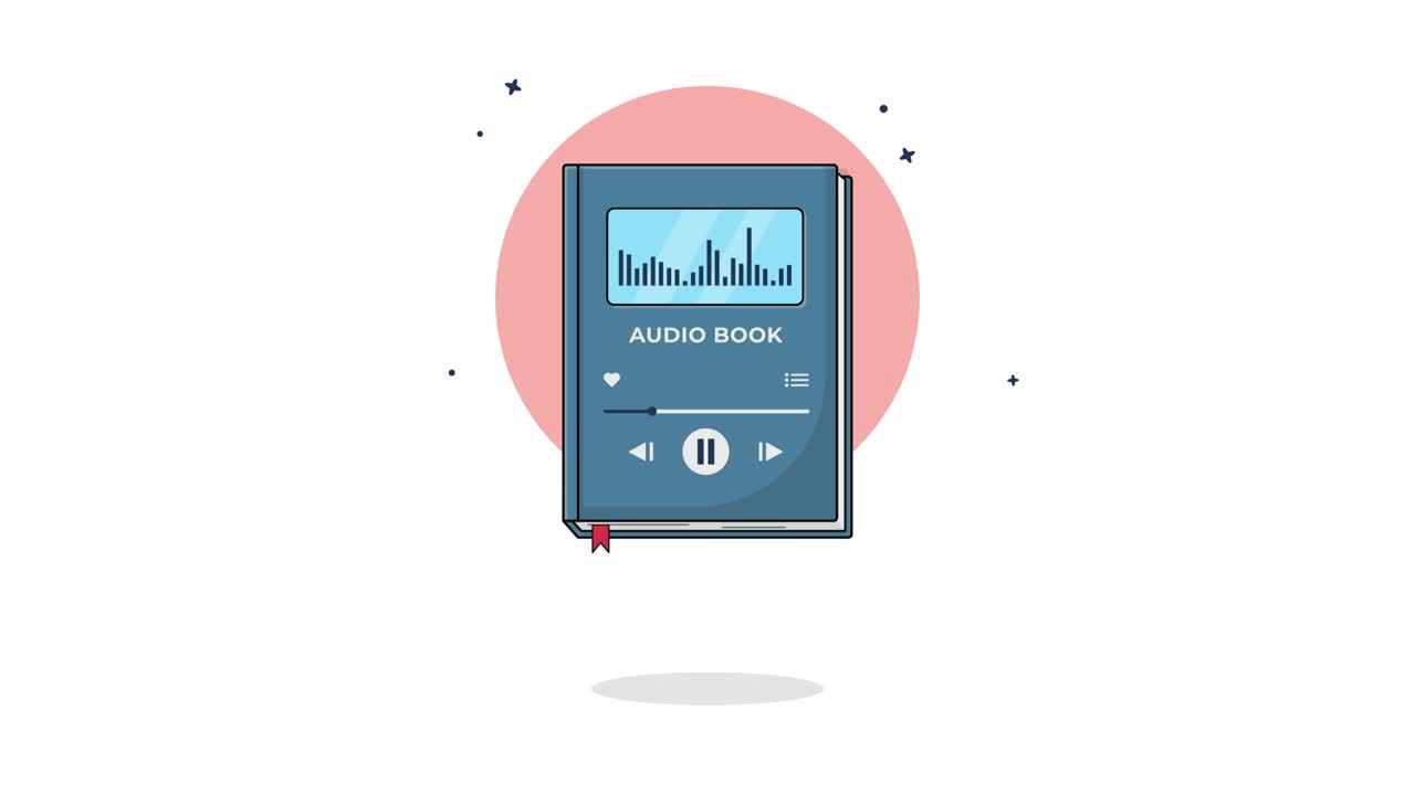 Illustrazione animata di un lettore di audiolibri