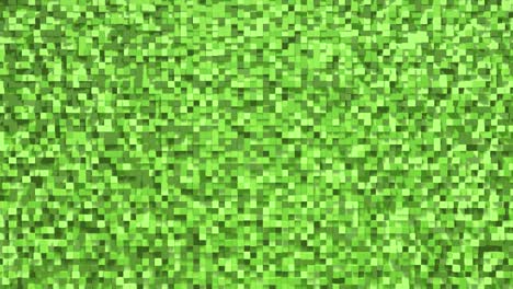 pequeño cubo de caja verde fondo geométrico aleatorio. ilustración de mosaico de píxeles cuadrados abstractos. fondo de bloque de tierra. diseño fractal de fantasía. arte digital. bucle de animación 3d de 4k