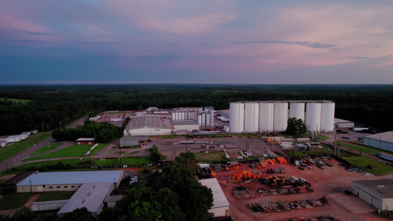 Construction Equipment Yard - Industrial Facility Overhead Footage