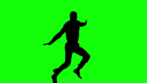 Silhouette-of-man-jumping-on-green-screen