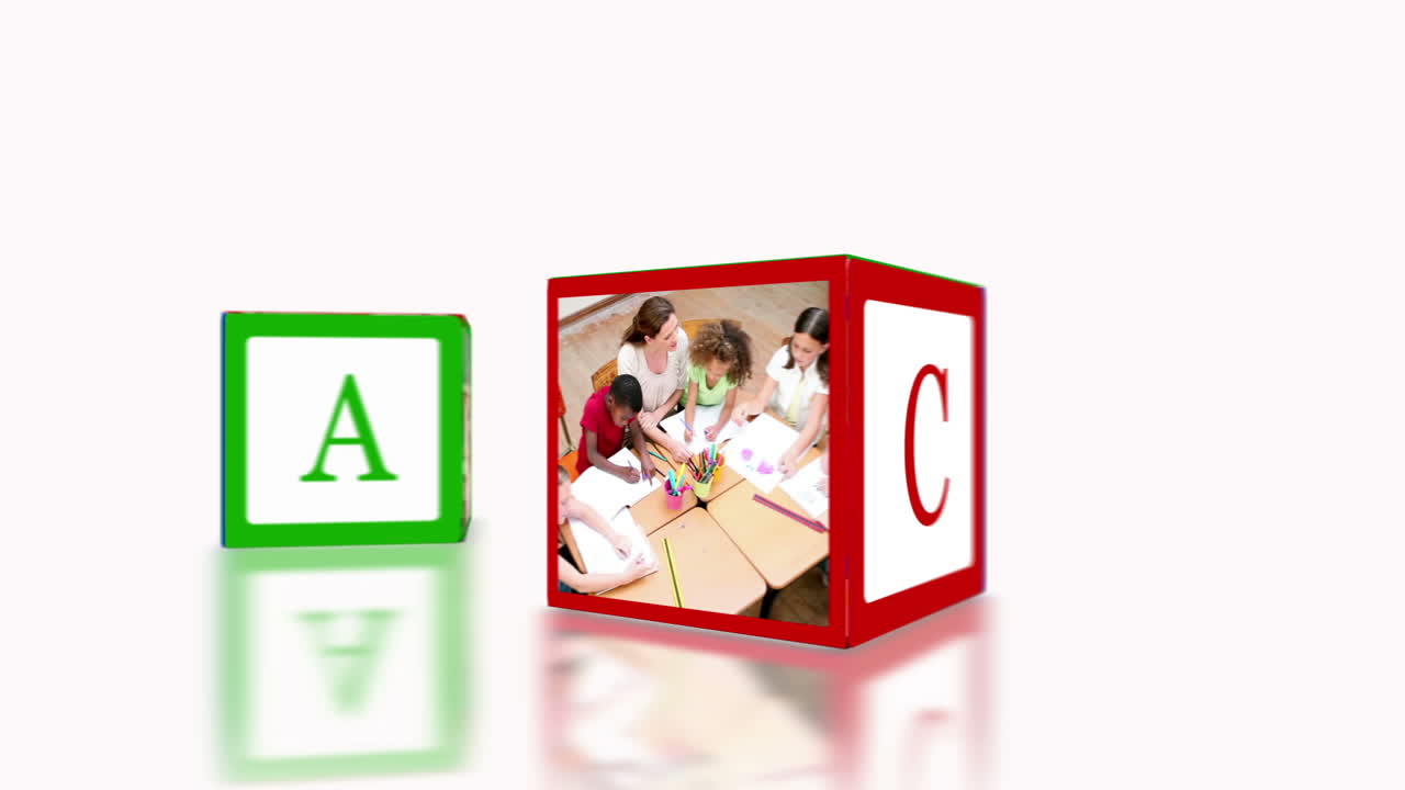 montaje de los niños en el aula