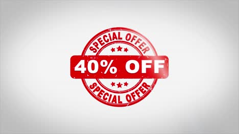40% off special offer stamp
