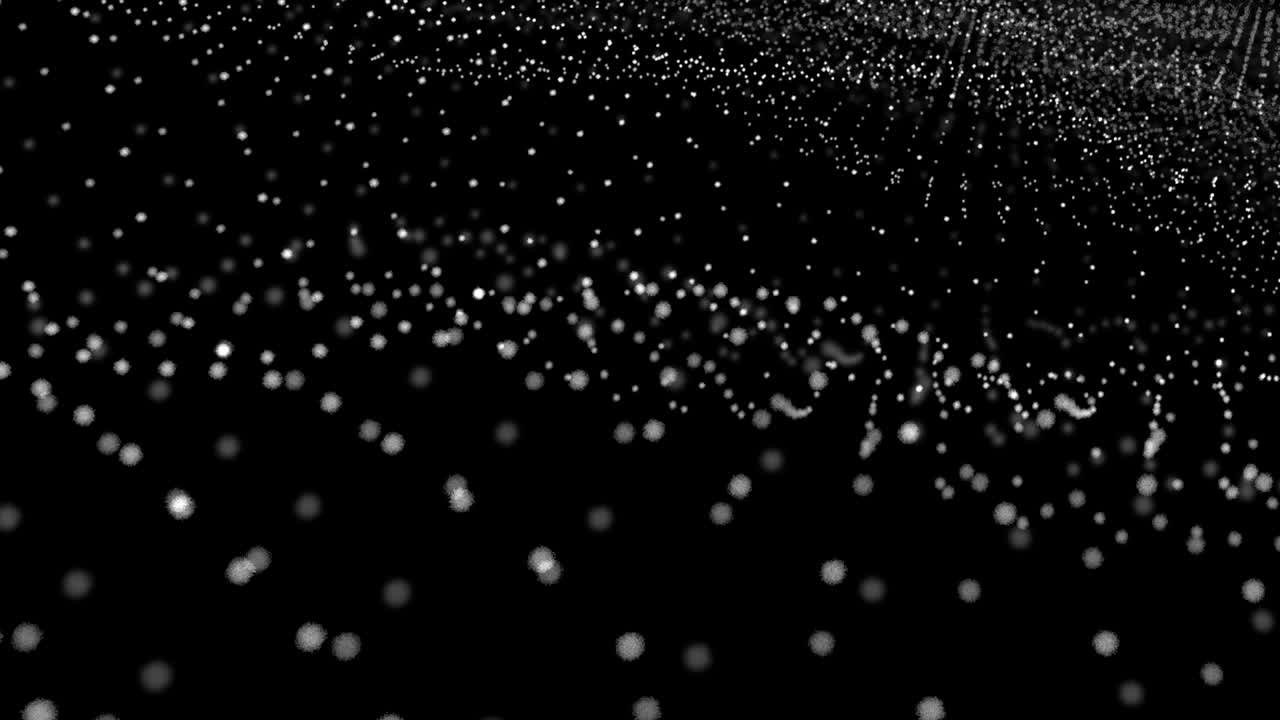 보케가 있는 많은 움직이는 색 파동 점들의 배경 - 무결한 루프