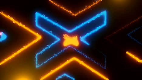 abstract neon tunnel with reflection, computer generated background