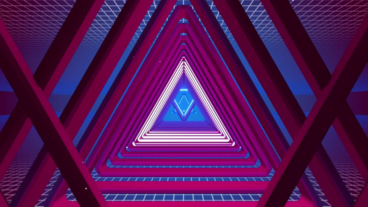 la luz del triángulo del túnel volador retro 01